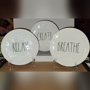 Rae Dunn Plates - Relax, Create and Breathe